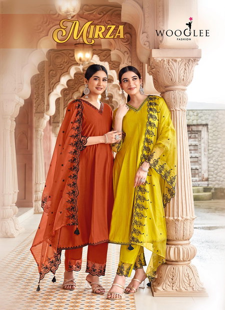 Mirza By Wooglee Viscose Threadwork Kurti With Bottom Dupatta Wholesale Market In Surat With Price